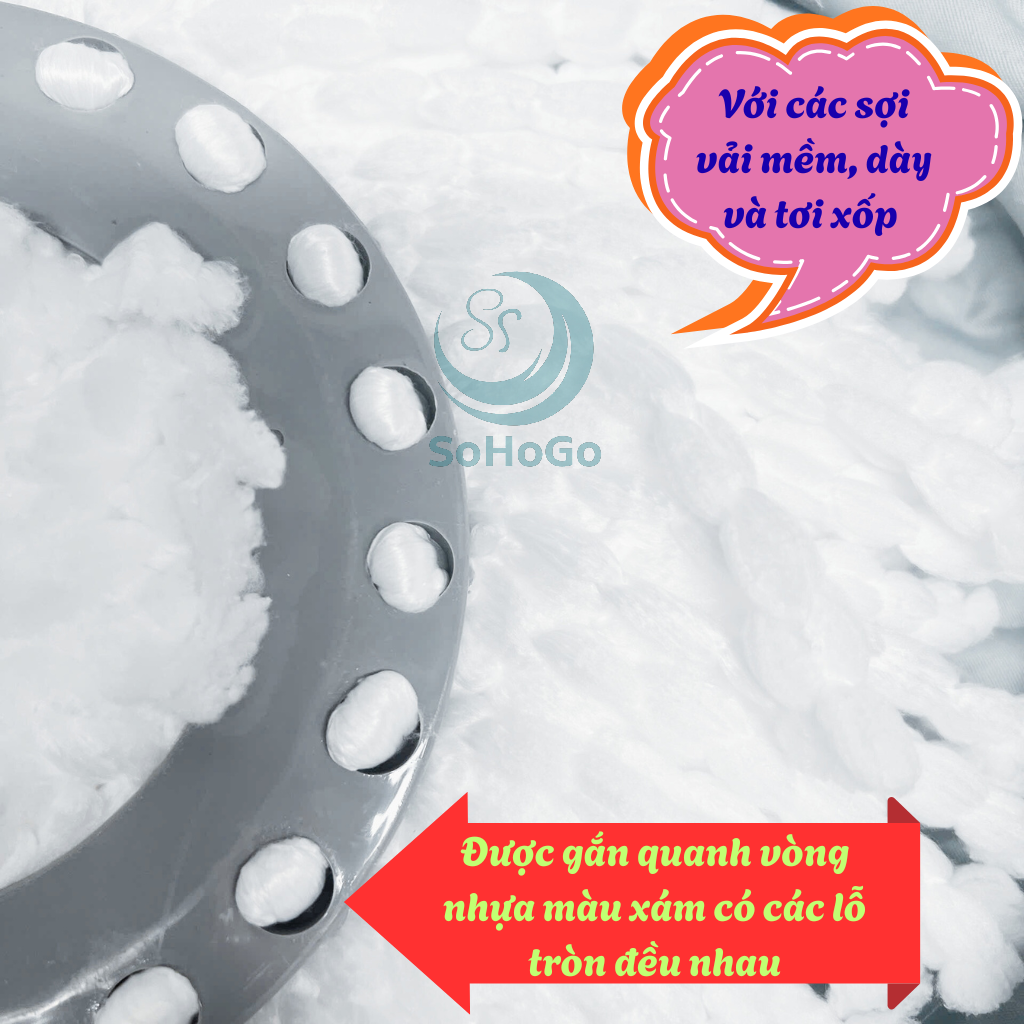 Bông Lau Nhà Đa Năng Microfiber Thấm Hút Cực Tốt -Đầu  Bông Lau Nhà Xoay 360 Độ Thay Thế – Sợi Bông Mịn Siêu Bền -Bông Lau Nhà Thay Thế Loại Tốt – Lắp Được Cho Nhiều Loại Cây Lau