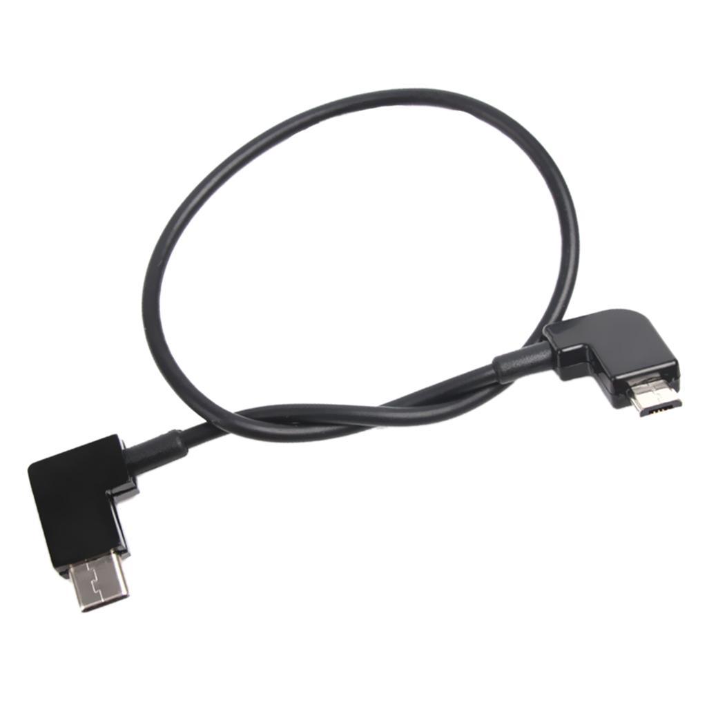 Right Angle Type C to (Type C + Micro USB) Converter Cable Data Sync Cord