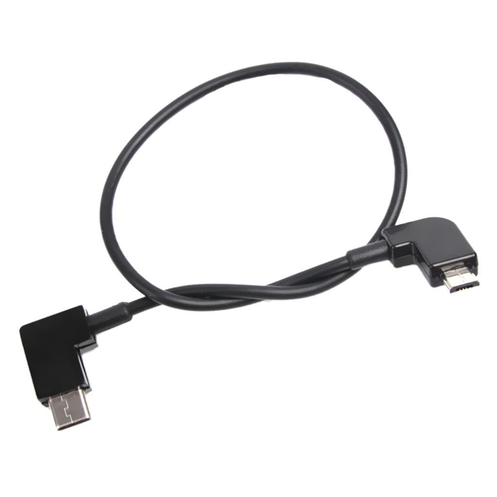2X USB Charging Cable Data Cable Charger, Right Angle Type C to Micro USB Port