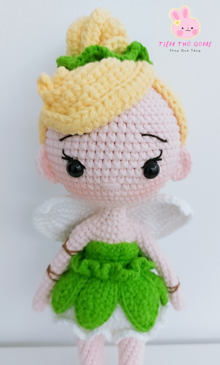 Búp bê nhồi bông, búp bê len móc handmade, Nàng tiên Tinker Bell , quà tặng cho bé