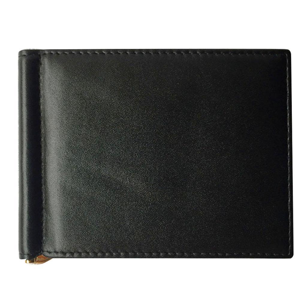 Simple Metal Money Clip Wallets Men Slim RFID Blocking Card Holder Minimalist Bifold