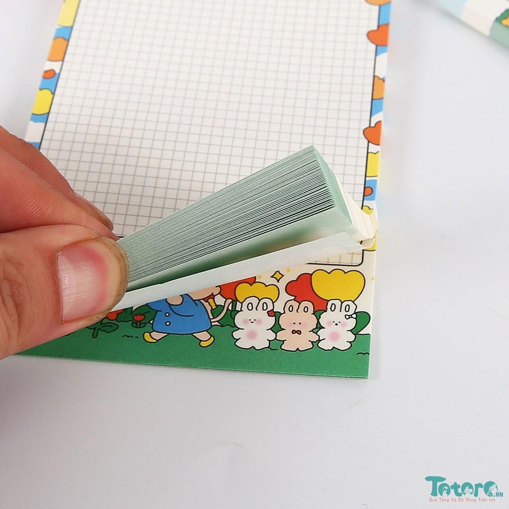 Tệp giấy nhớ Bé Gái dã ngoại - 12x8cm - 50 tờ