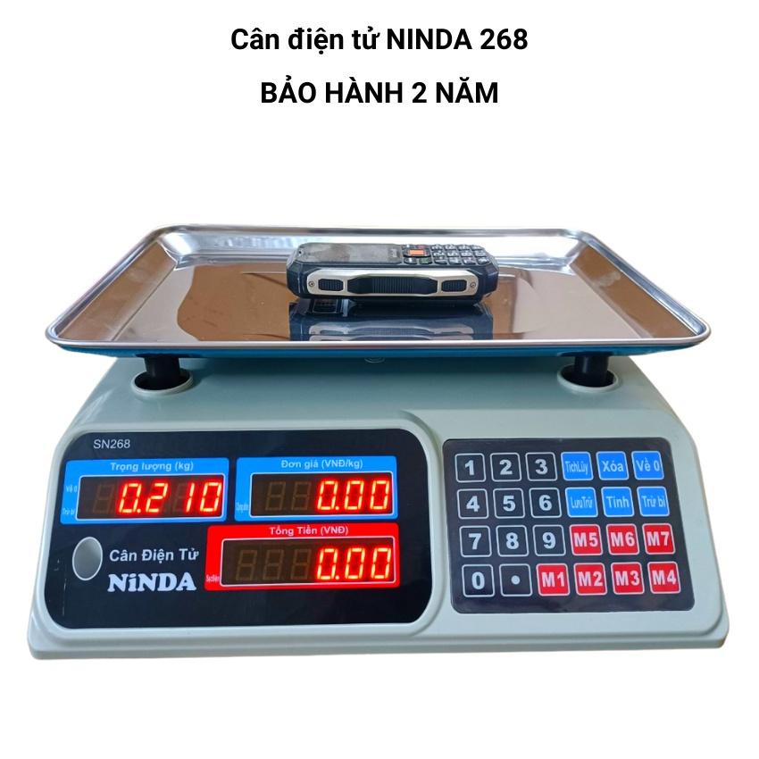[ bảo hành 2 năm ] cân tính tiền điện tử NINDA 268 ( 30kg/1 ) dùng cho cân trái cây, thực phẩm...