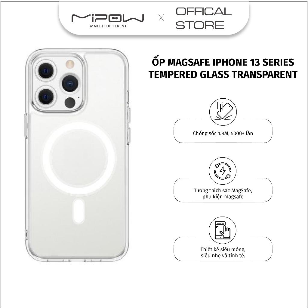 Ốp trong suốt Mipow Tempered Glass cho iPhone 13/ 13 Pro/ 13 Pro Max - Hàng chính hãng