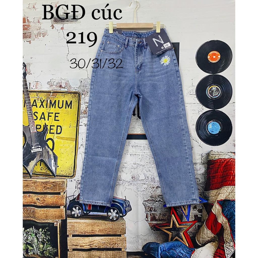 Quần Jean Baggy Nữ Thiêu Hoa Cúc Đủ Size Từ 43kg-68kg JBG219