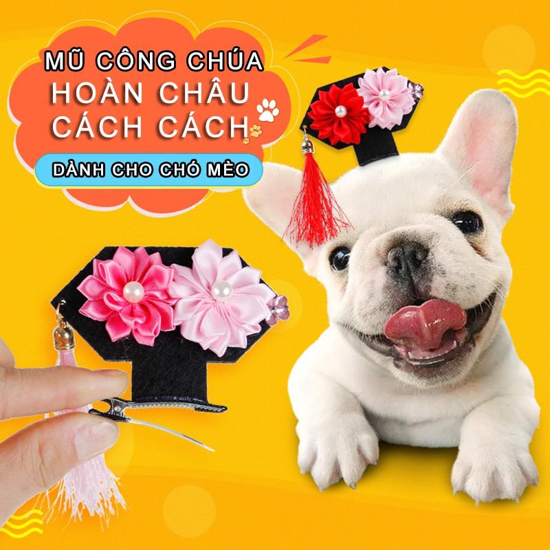 Mũ cho chó mèo , kẹp hoàn châu cách cách kute đáng yêu