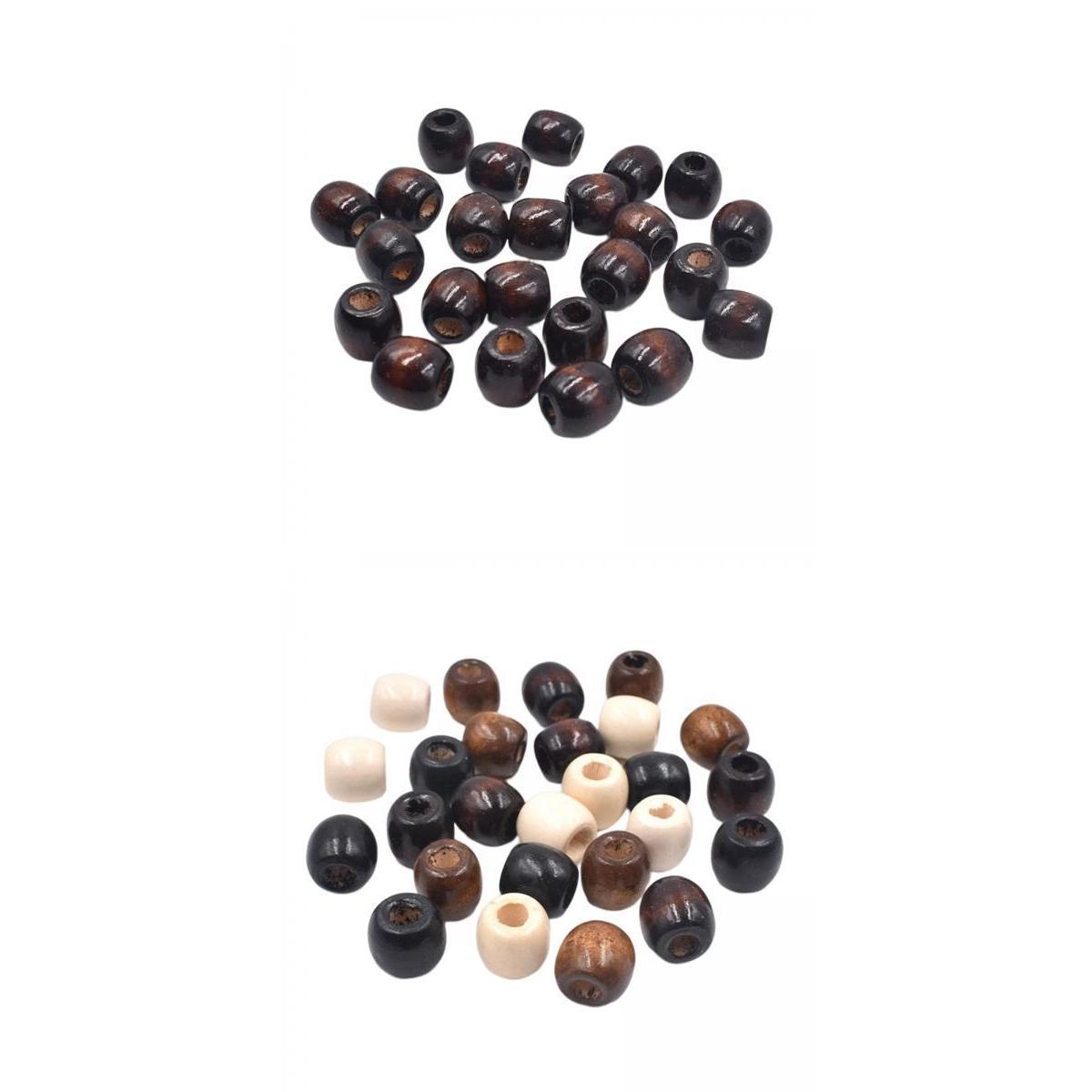 200Pcs Large Hole Wooden Beads Wood Loose Beads Beads for Threading