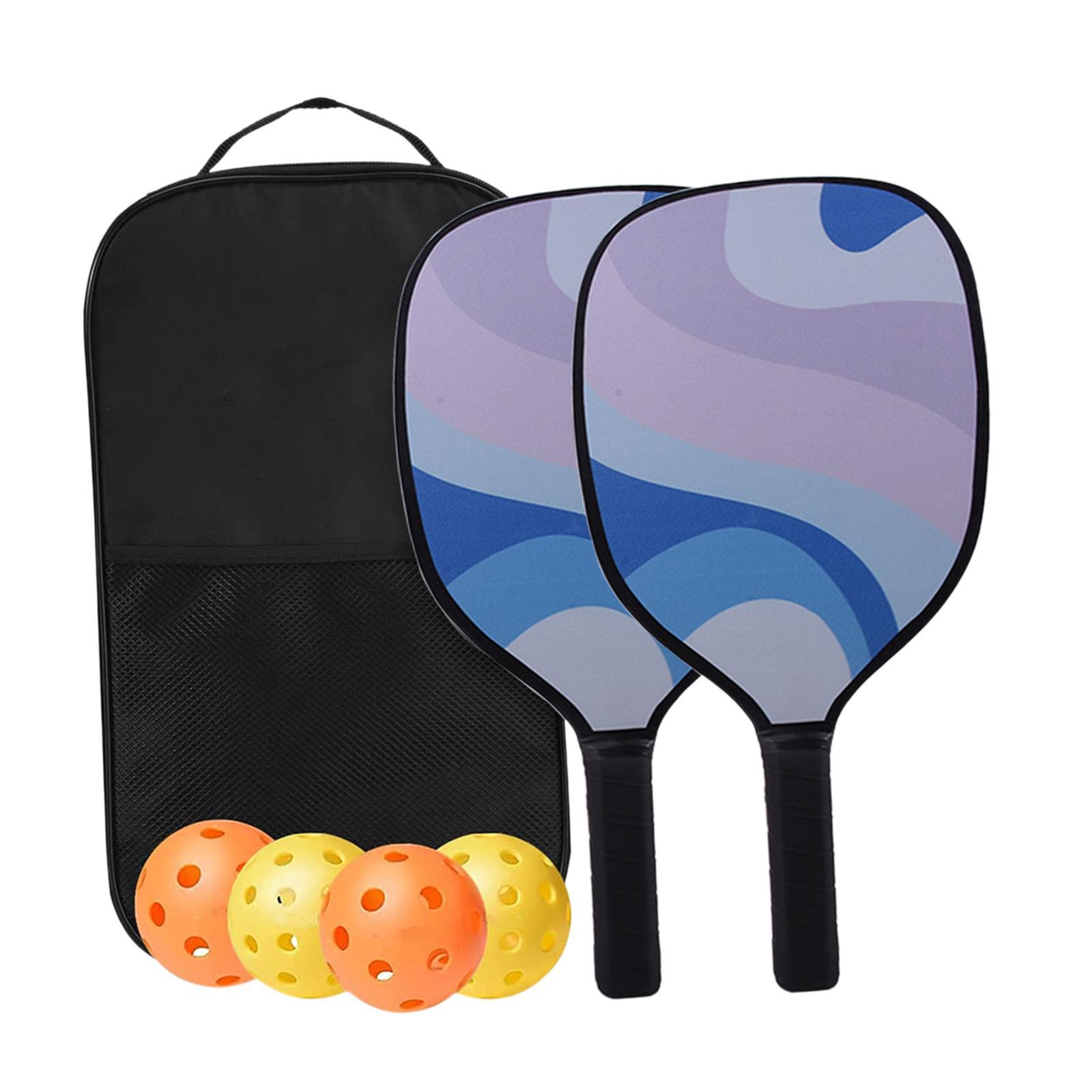 Pickleball Paddles Sets, Anti Slip Sweat Absorbing Comfort Grip, Pickleball Set of 2 with 4 Balls and 1 Bag