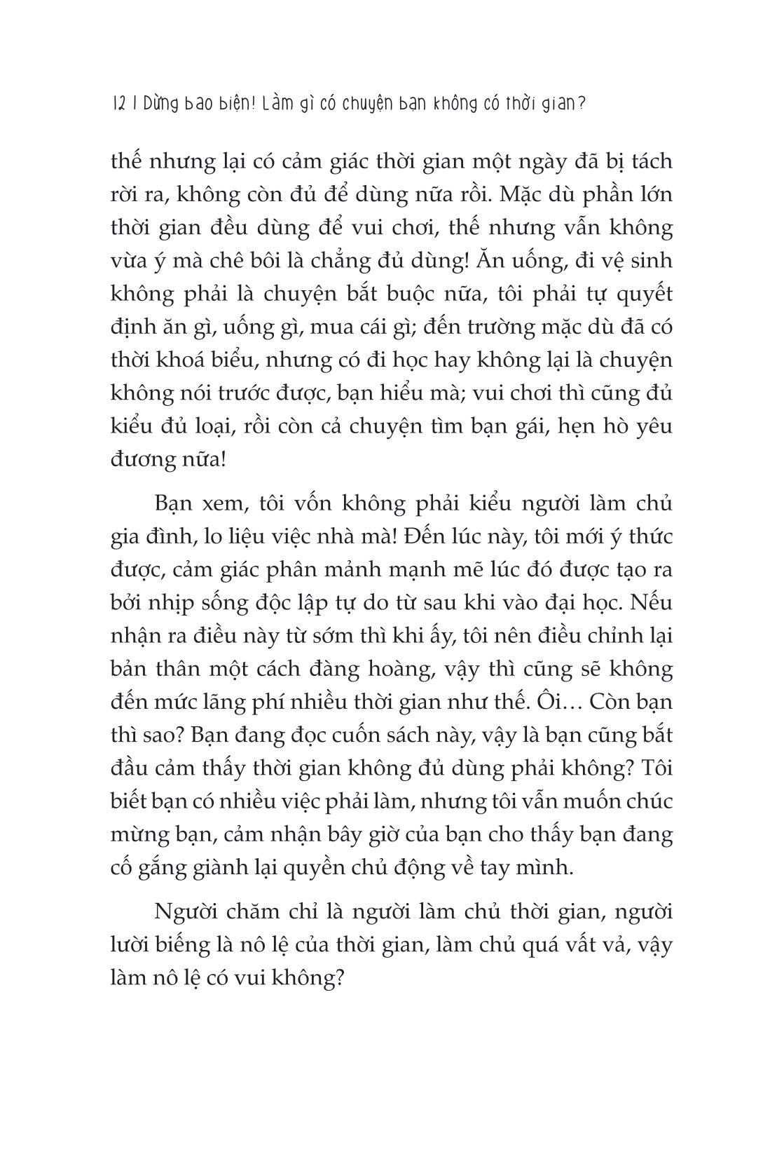 Dừng Bao Biện! - Làm Gì Có Chuyện Bạn Không Có Thời Gian