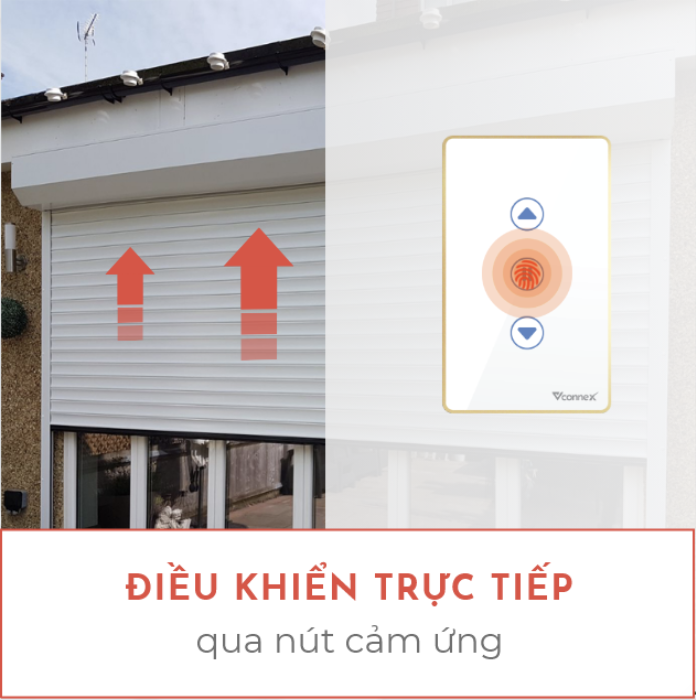 Công tắc cửa cuốn wifi Vconnex - Hẹn giờ đóng / mở, điều khiển từ xa qua điện thoại, chế độ khoá trẻ em, báo động chống trộm - Hàng chính hãng