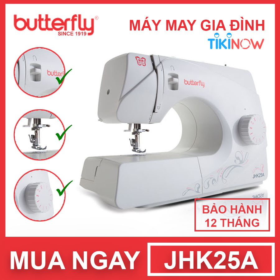 Máy May Gia Đình Cơ Bản Butterfly JHK25A - Hàng Chính Hãng