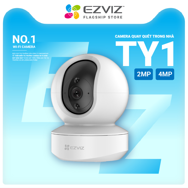 Combo Camera Wi-Fi EZVIZ TY1 FHD 1080p, Trong Nhà, Kèm Thẻ Nhớ  32GB/64GB - Hàng Chính Hãng