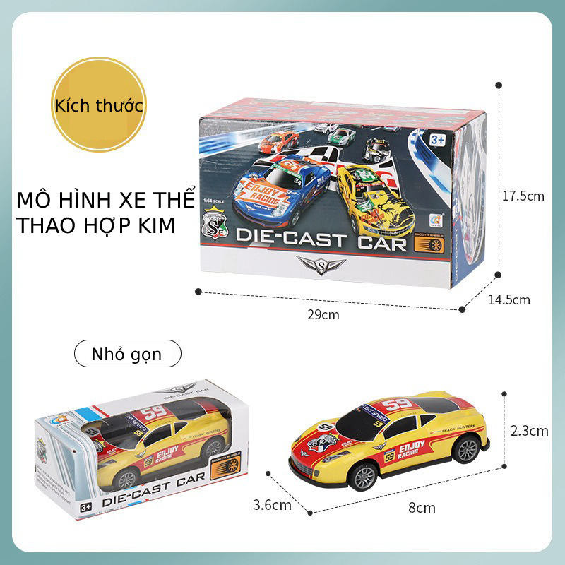 Mô hình xe đồ chơi thể thao bằng hợp kim nhiều màu sắc