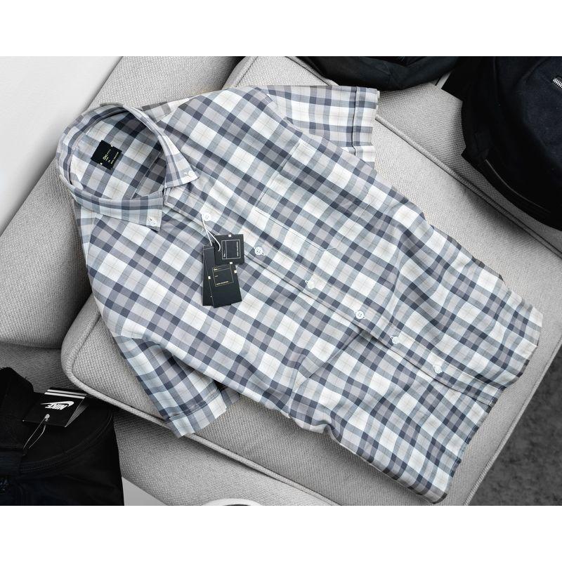 Áo sơ mi ORI kẻ caro cộc tay-05-Xám