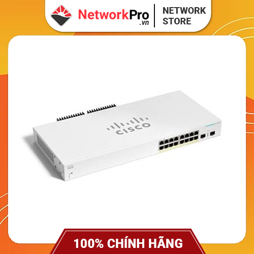 Switch Cisco CBS220-16T-2G-EU 16 Ports 1GE, 2 Ports SFP 1G Uplink - Hàng Chính Hãng