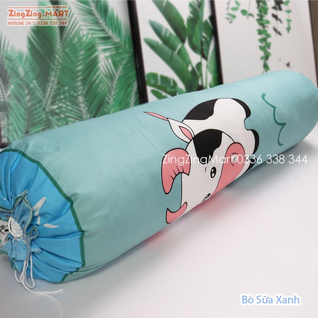 Vỏ gối ôm Hoa trà nâu poly cotton (35x105cm)