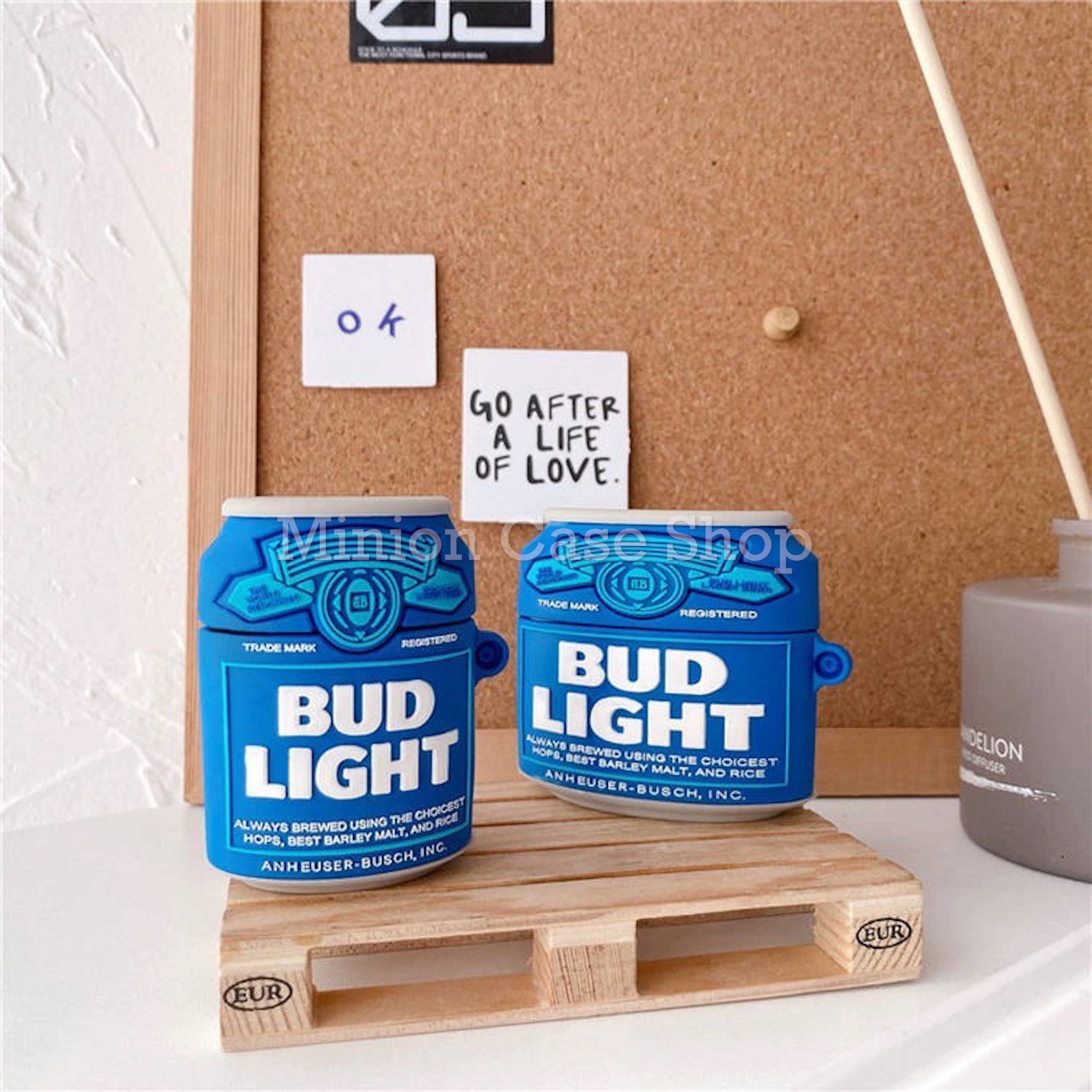 Case bảo vệ dành cho Airpods 1/2/3/Pro/Pro 2 hình lon budlight chất liệu silicon 3d cao cấp
