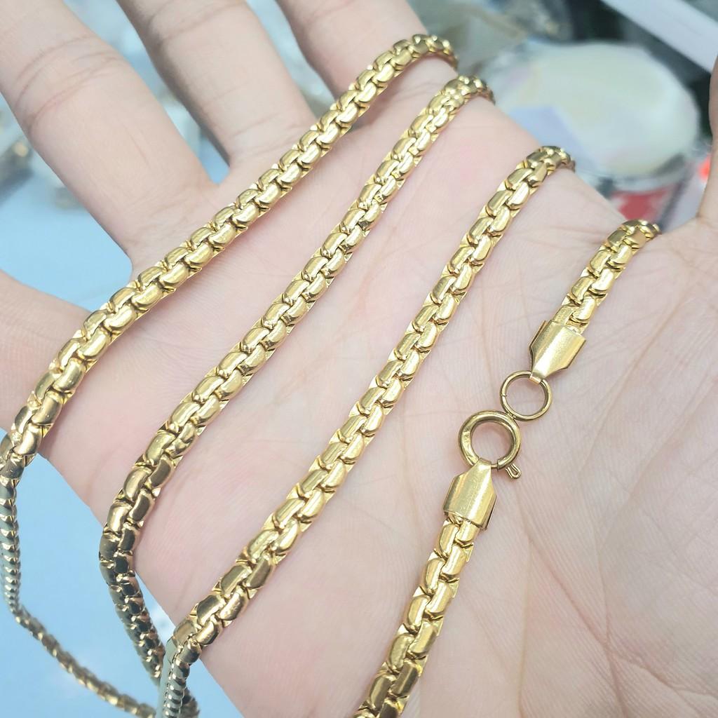 Dùng tắm rửa- Không đen) Dây Kiểu Mảnh Dập Bản 5MM Titanium Cao Cấp- Dùng lâu dài tắm rửa thoải mái không kiêng nước