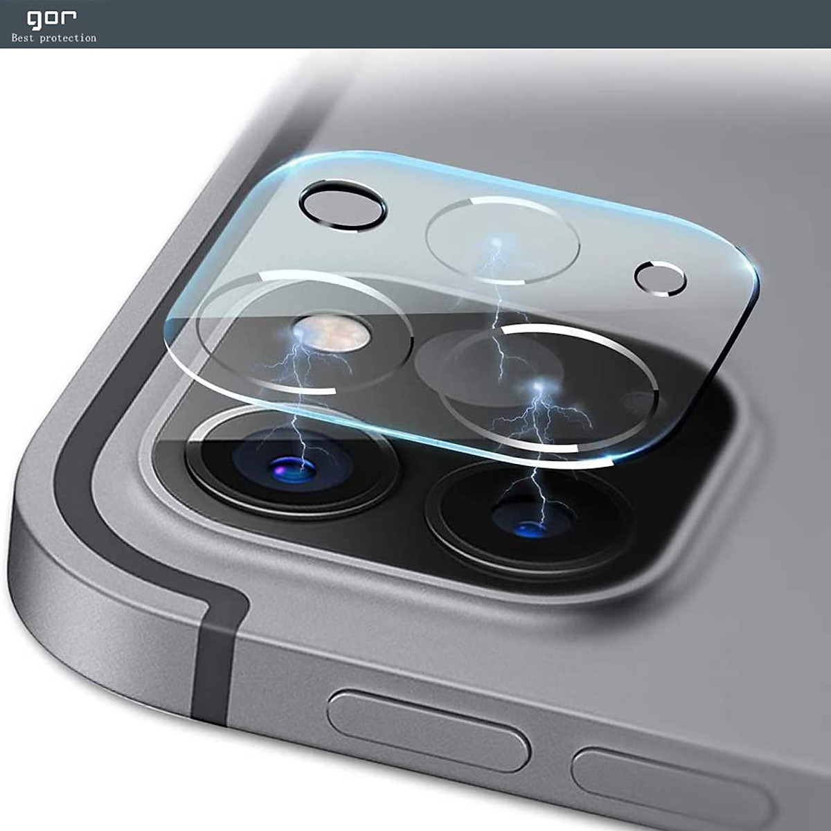 Miếng Dán Kính Cường Lực Camera chống trầy GOR cho iPad Pro 11 inch / iPad Pro 12.9 inch 2020 &amp; 2021 (Bộ 2 Miếng) - Hàng Chính Hãng