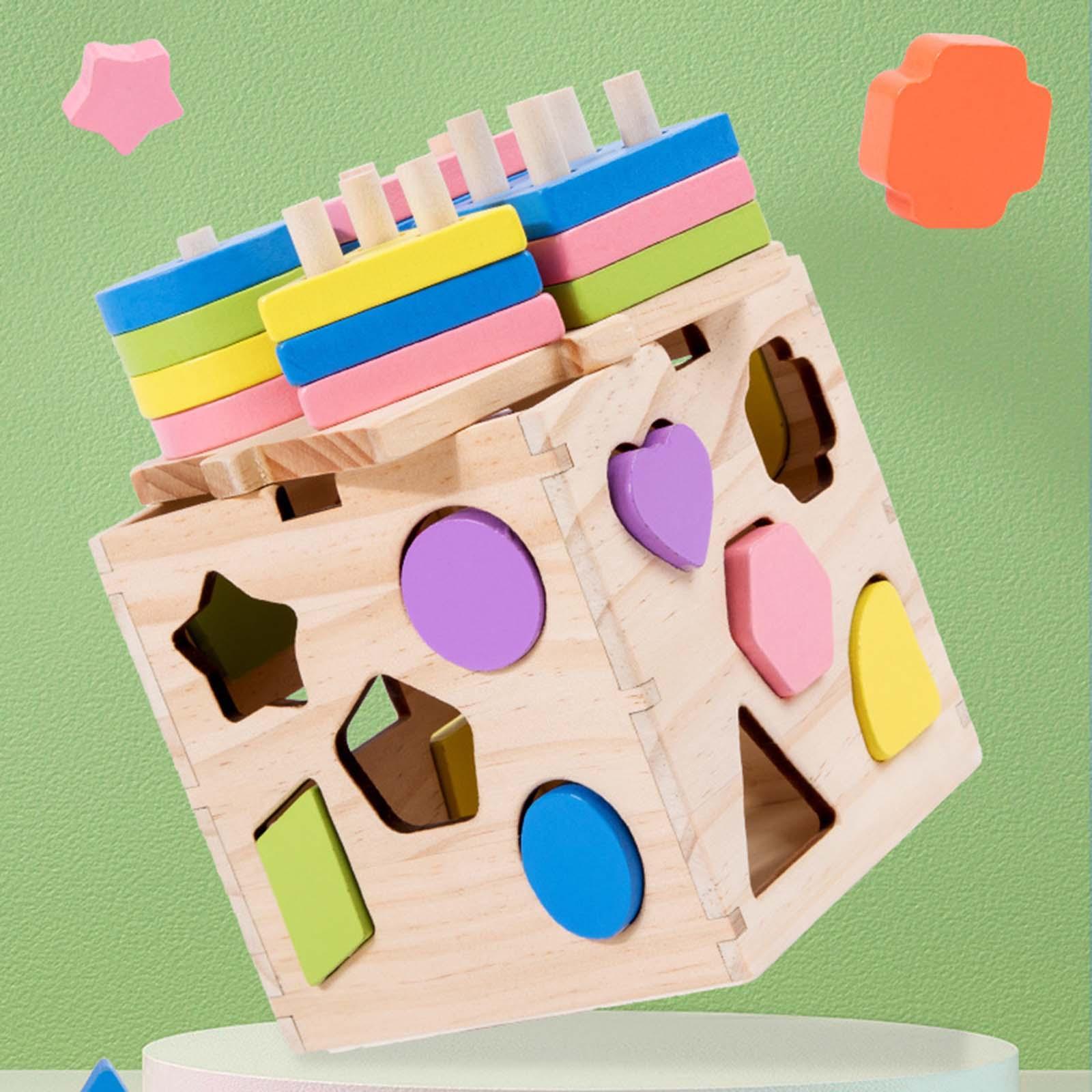 Wooden Building Blocks Early Educational Toys Intelligence Toy for Children Girls Birthday Gifts