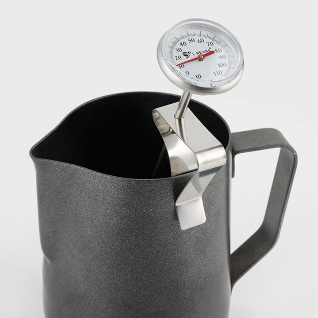 3x Espresso Milk Frothing Pitcher Latte Art Coffee Jug & Coffee Thermometer