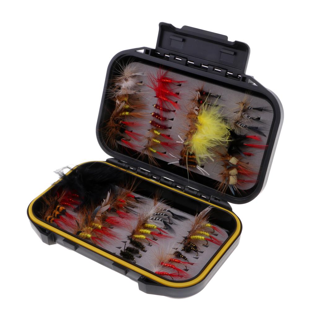 72pcs Hook Bait Lure Lifelike Insects Wet / Dry Fly Fishing Flies