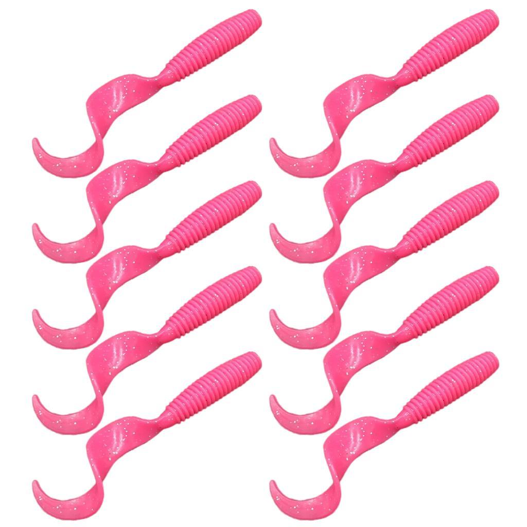 10Pc Luminous  Grub Soft Worm   Head Tool