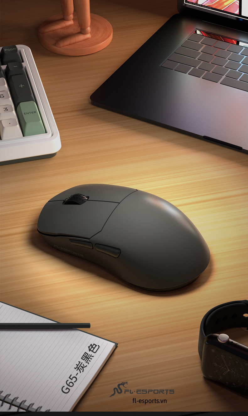 Chuột gaming không dây FL-Esports G65 Mouse 3 Mode (Đen / Trắng) - Hàng chính hãng