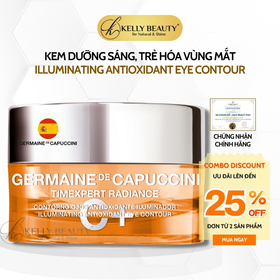 Kem Dưỡng Mắt Germaine Timexpert Radiance C+ Illuminating Antioxidant Eye Contour | Kelly Beauty