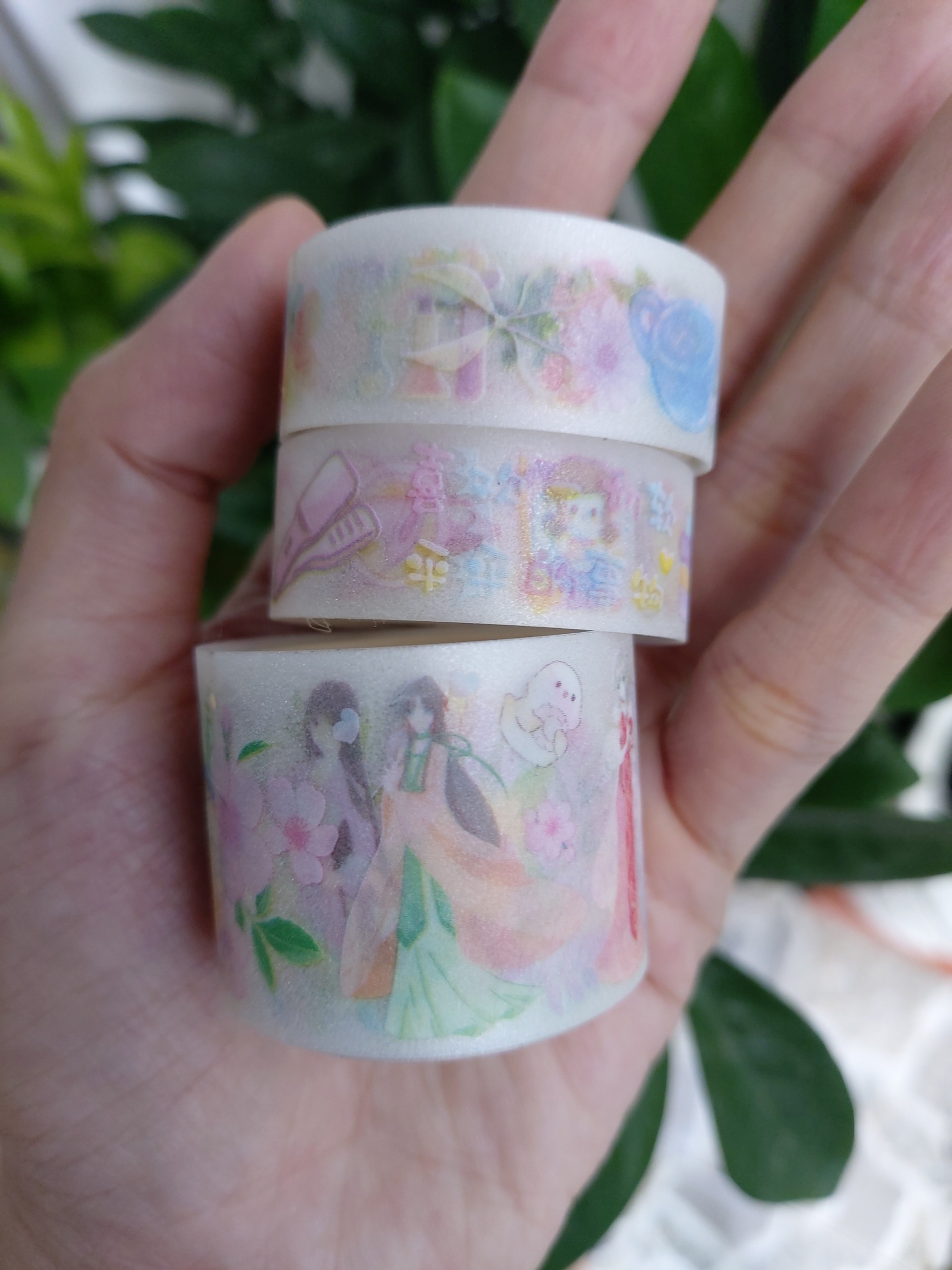 Combo 3 cuộn washi tape dán trang trí dễ thương.