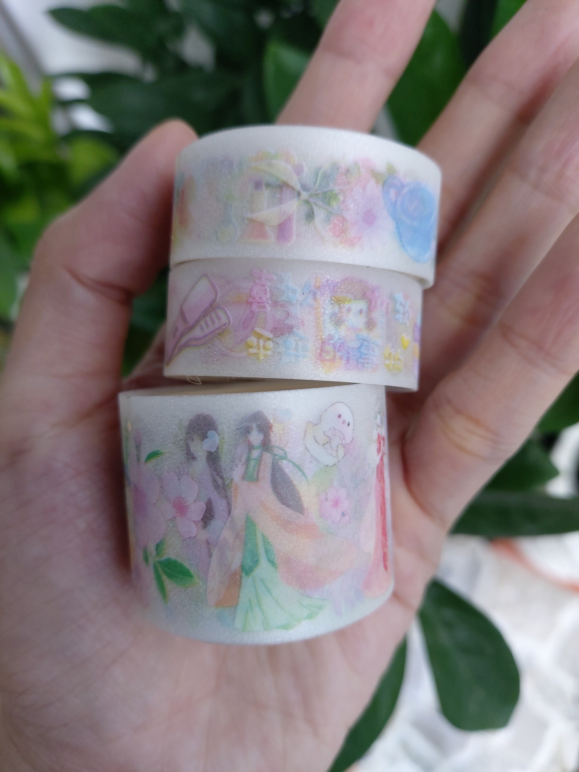 Combo 3 cuộn washi tape dán trang trí ( 2 nhỏ + 01 lớn ) dễ thương.