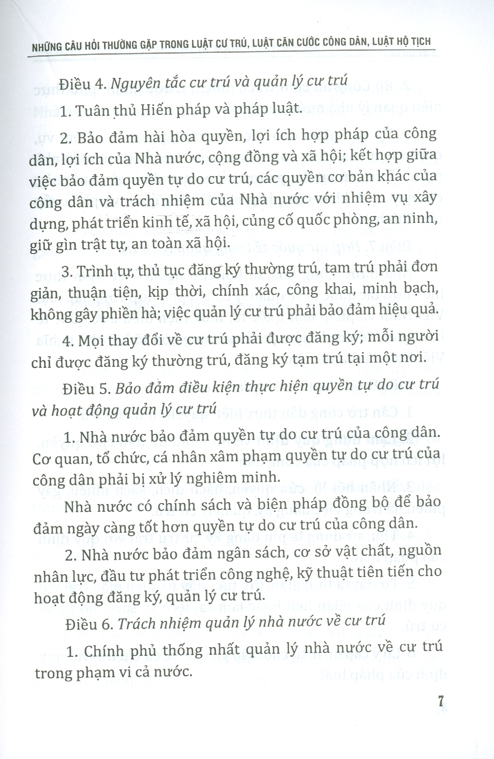 Những Câu Hỏi Thường Gặp Trong Luật Cư Trú, Luật Căn Cước Công Dân, Luật Hộ Tịch