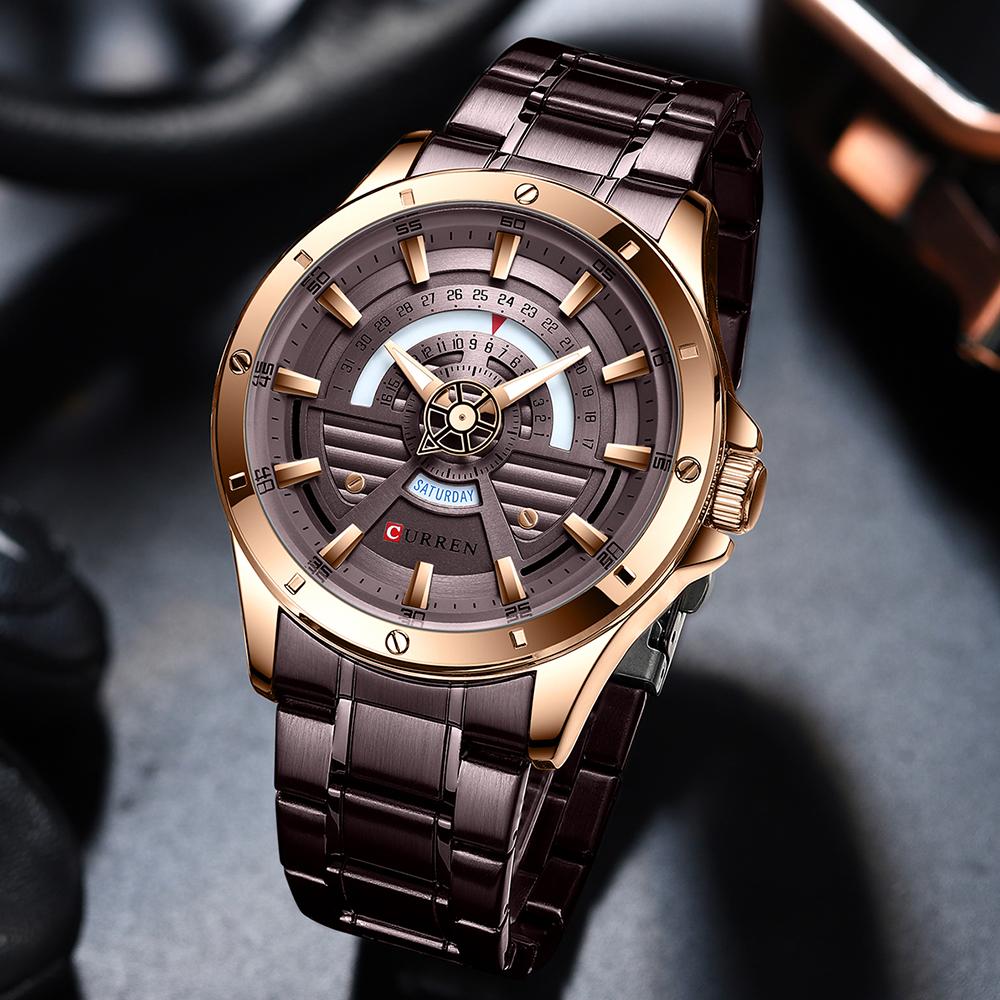 Đồng hồ nam Quartz bằng thép không gỉ,màn hình phát sáng