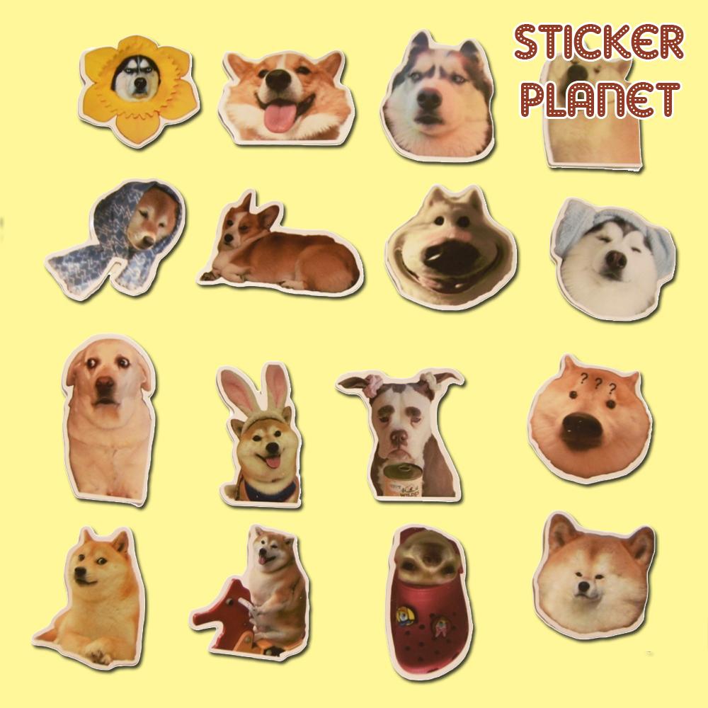 Sticker MEME CHÓ hài hước vozer nhãn dán trang trí mũ bảo hiểm, laptop, vali, ván trượt