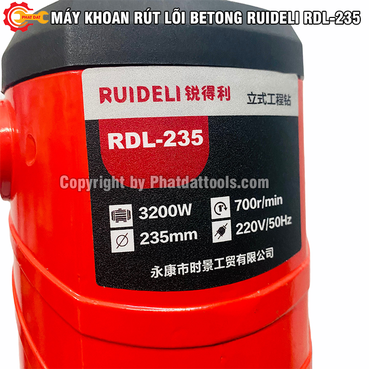 Máy khoan rút lõi Betong RUIDELI RDL-235-Lắp mũi tối đa 235mm-Công suất 3200W