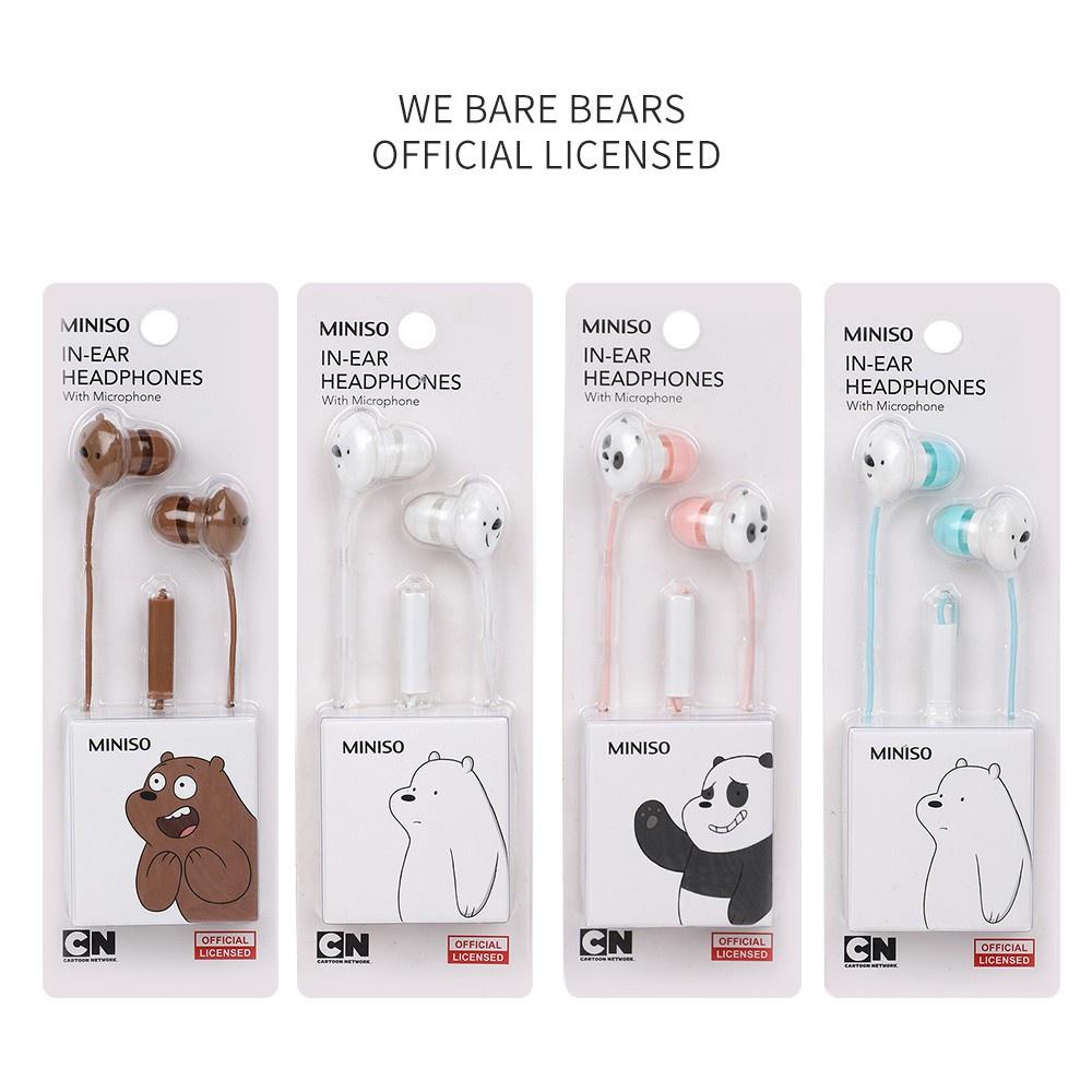 Miniso x We Bare Bears Tai nghe điện thoại (trắng