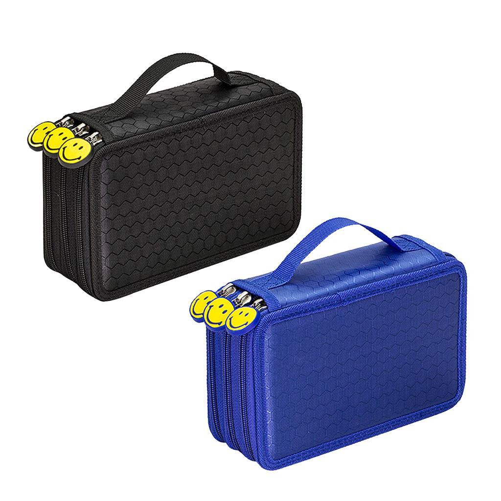 2pcs 3 Layers Insert Organizer Organizer Purse Bag in Bag Cosmetic Storage Makeup Bag Container Organizer Blue & Black