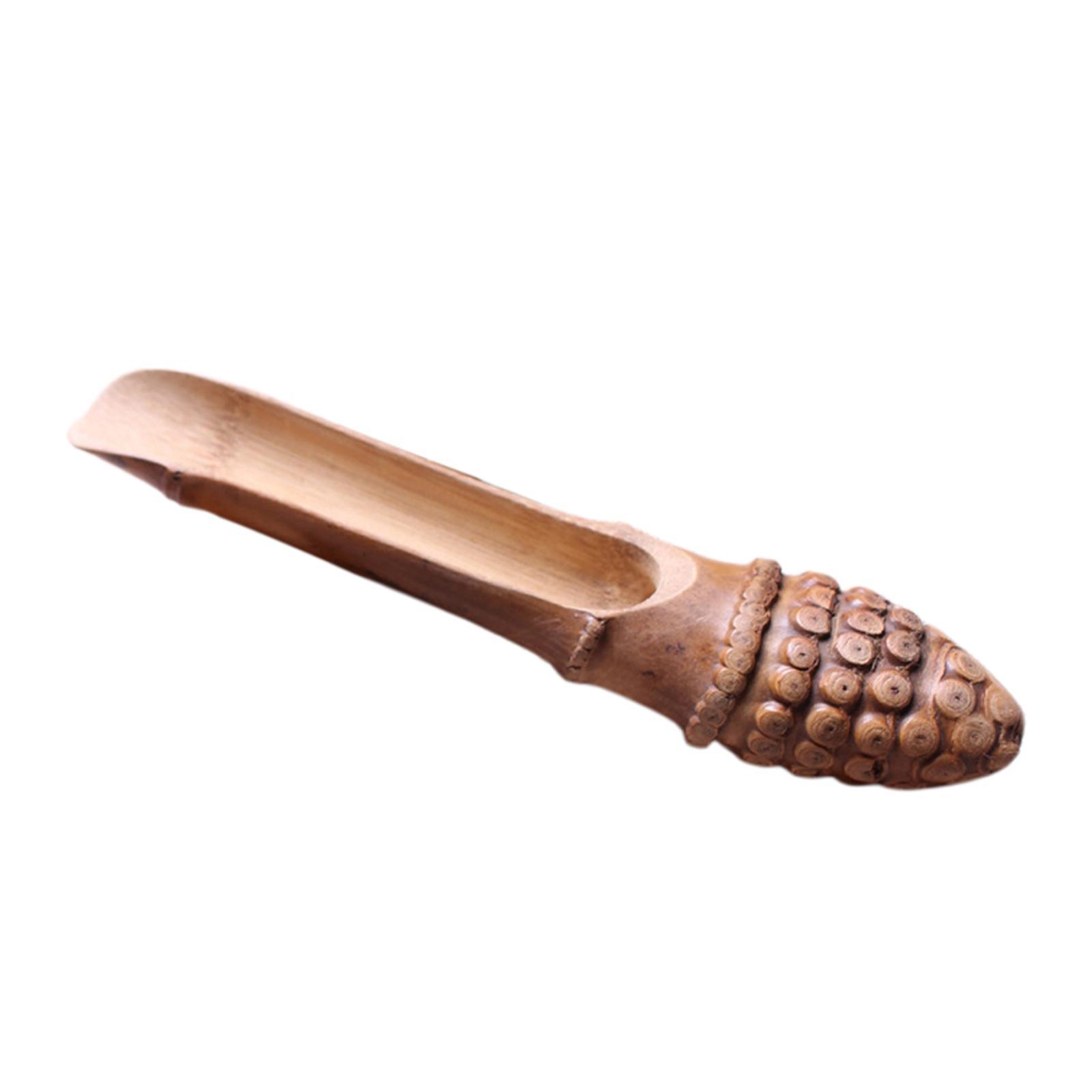 Bamboo Tea Scooper Durable Engraved Scooper Spade for Kitchen Teahouse Salt