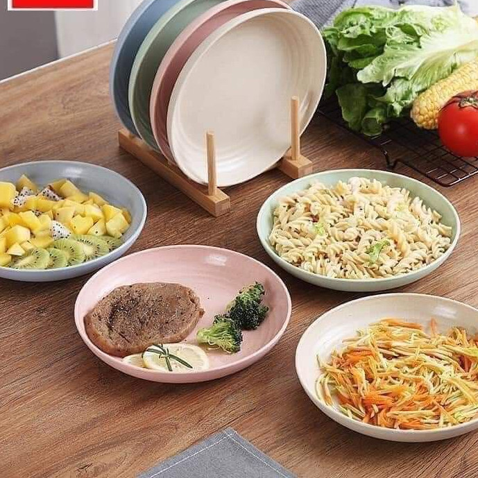 Combo 6 đĩa nhựa lúa mạch cao cấp tiện lợi HBH