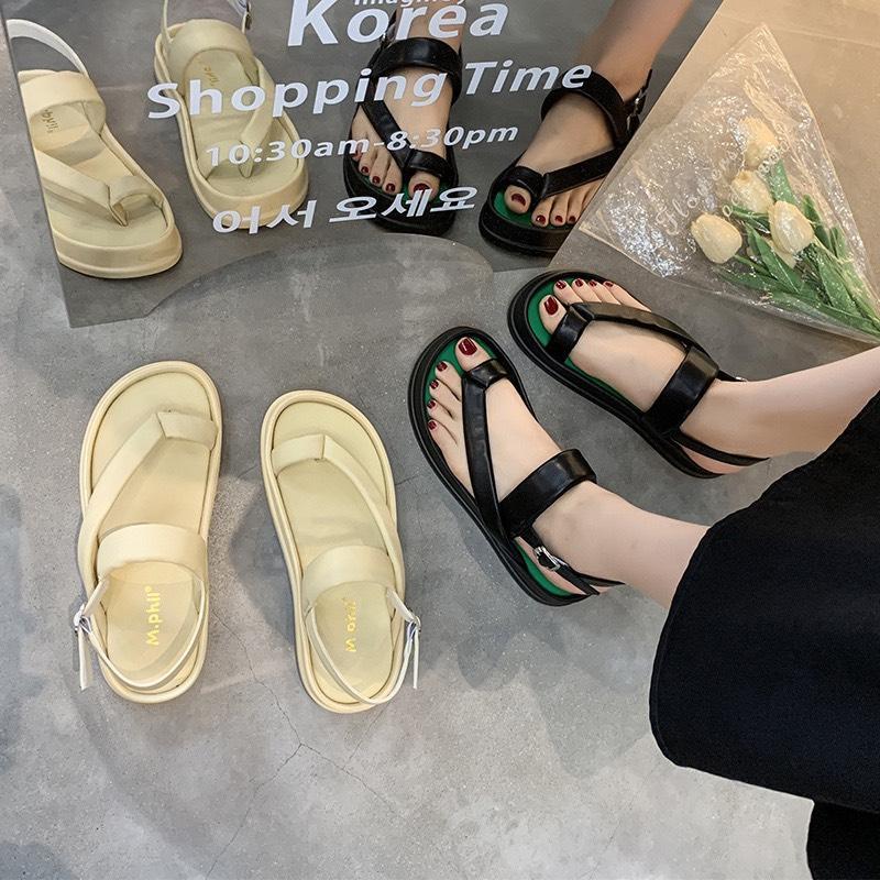 Giày sandal nữ xỏ ngón chéo Ulzzang quai nhựa mềm đế cao su đi mưa chống trơn siêu bền iDÉP- GL084