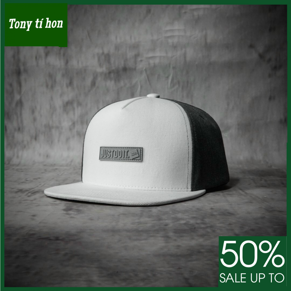 Tony tí hon - Mũ/nón kết lưỡi trai Snapback Just Do It trắng đen thời trang nam nữ cao cấp
