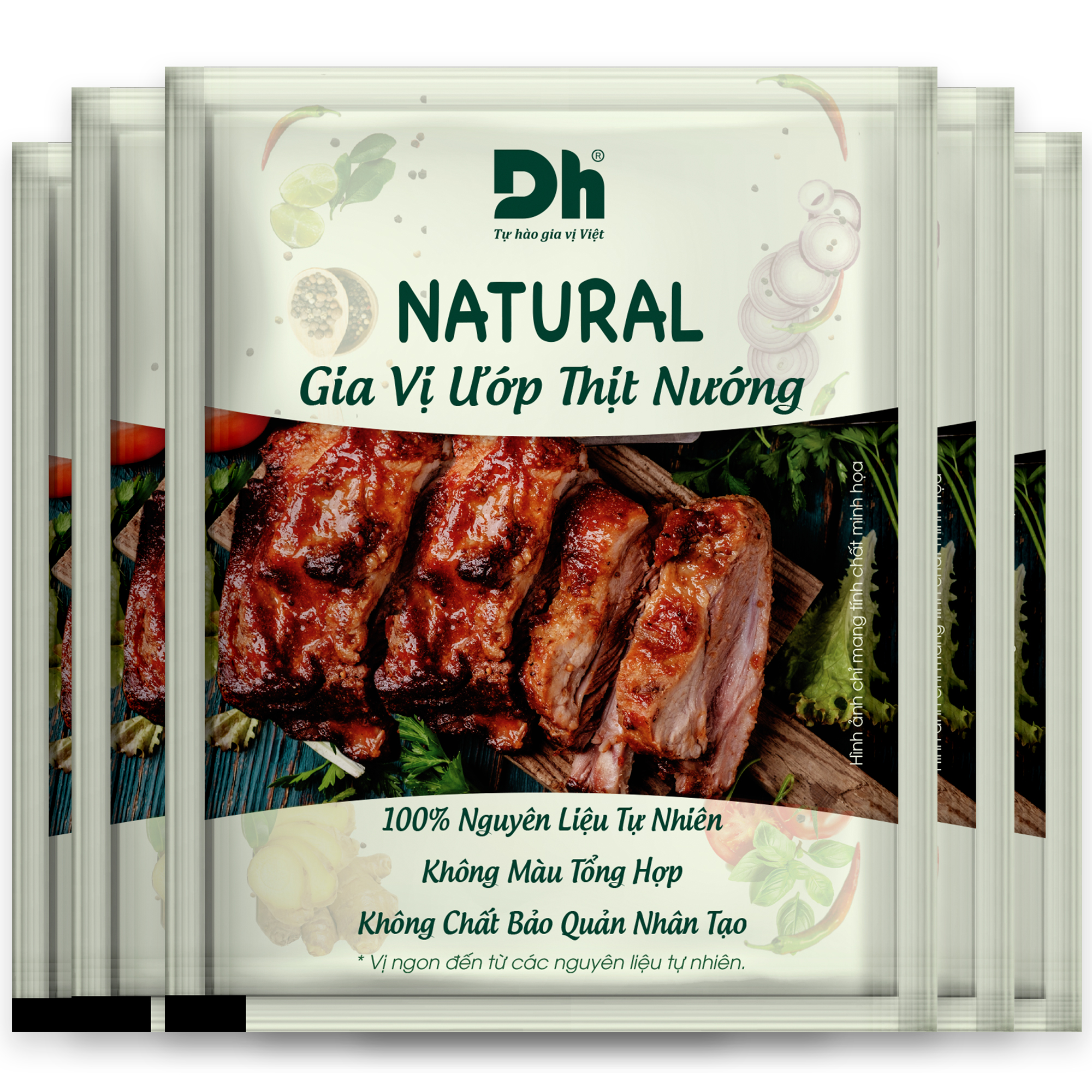 Combo 5 gói Natural Gia vị Ướp Thịt Nướng Dh Foods