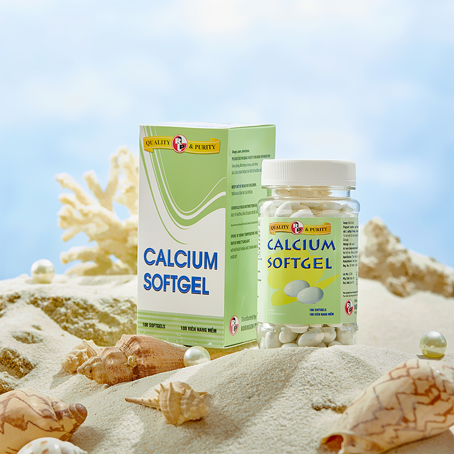 TPCN bổ xương bổ sung Calcium (canxi) và Vitamin D3- Calcium softgel – Robinson Pharma Usa - Chai 100 viên