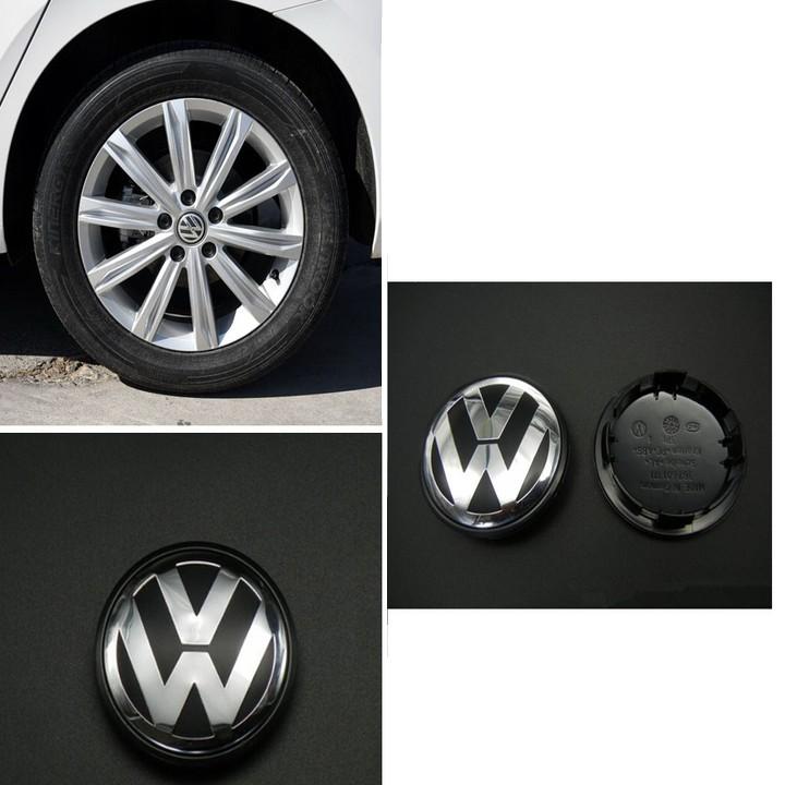 Logo chụp mâm, ốp lazang bánh xe ô tô Volkswagen, đường kính 55mm và 65mm
