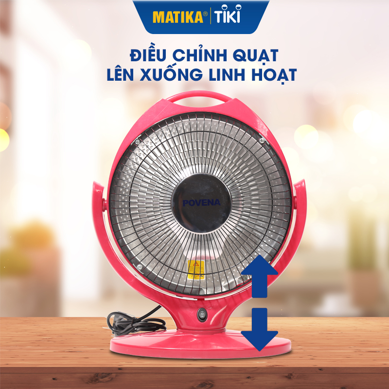 Quạt sưởi Halogen POVENA  quạt sưởi ấm 700W thiết kế nổi bật vận hành bền bỉ PVN-SH28 - Hàng chính hãng