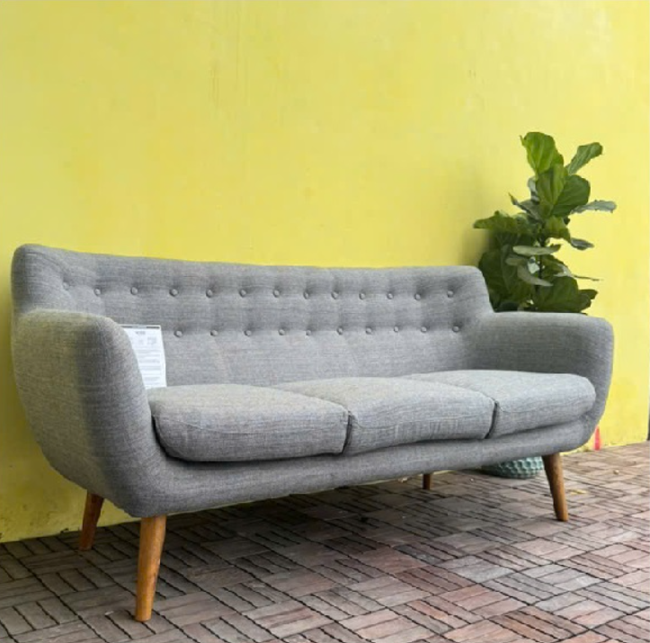 Sofa băng bọc nỉ SM26CT Juno Sofa KT Ngang 183 x Sâu 79 x Cao 46 / 84 cm - Màu xám