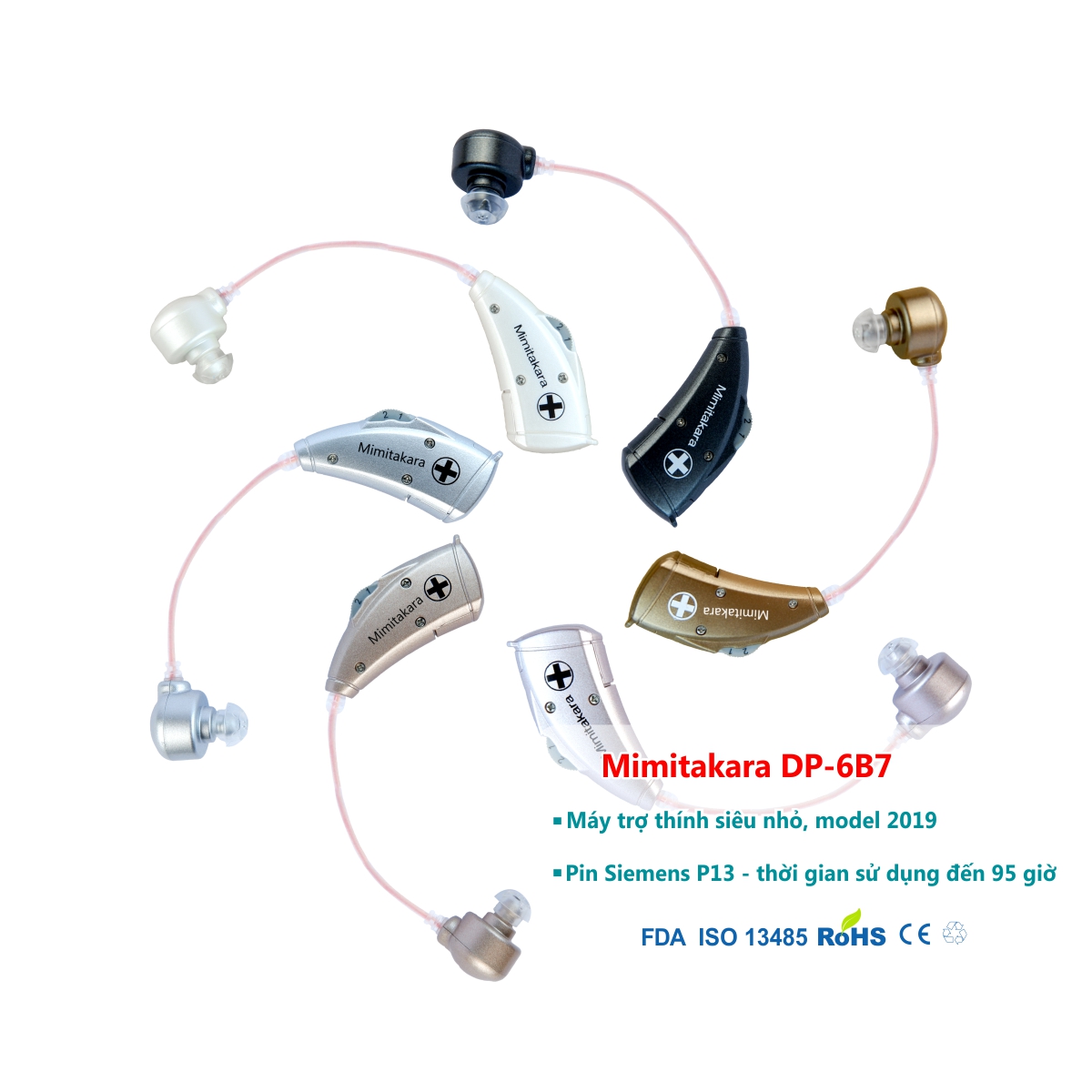 Máy trợ thính siêu nhỏ vành tai Model 2019 Mimitakara DP-6B7