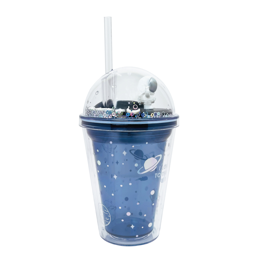 Ly Nhựa Clever Cup Astronaut Galaxy Xanh CLEVERHIPPO PCUP05/BLUE