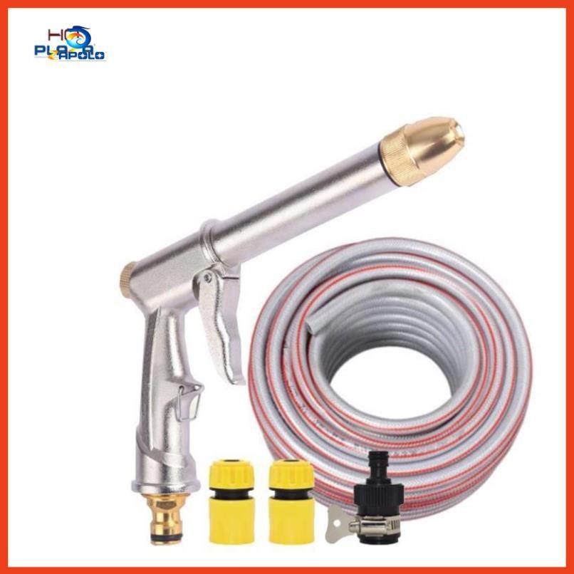 Vòi nước vòi phun nước rửa xe tưới cây tăng áp thông minh + bộ dây bơm nước cao cấp TLG 206810 đầu đồng,nối đen