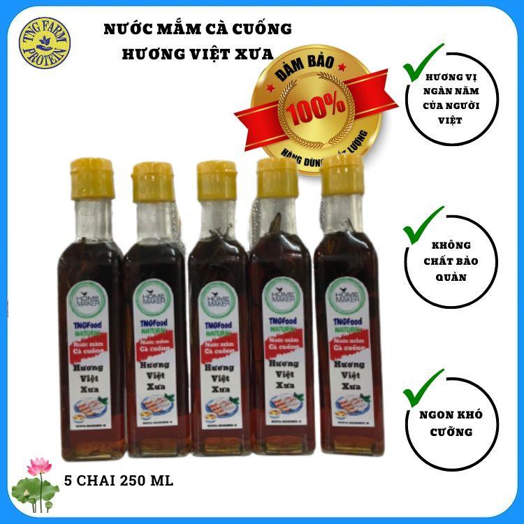 NƯỚC MẮM CÀ CUỐNG HƯƠNG VIỆT XƯA LOẠI THƯỢNG HẠNG THƠM NGON. 5 CHAI 250 mL  Mã SP : NM5-250